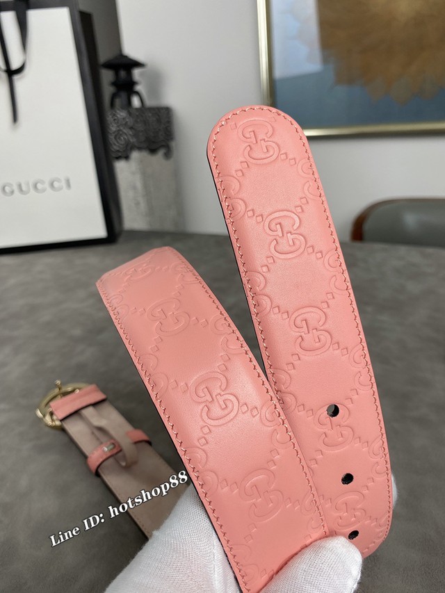 Gucci經典皮帶 古奇雙G板扣腰帶  jjp1336